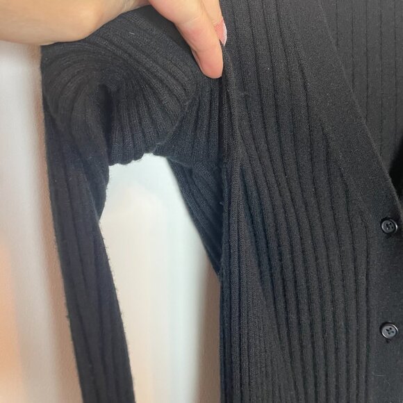 VINCE Cashmere Ribbed Tight Fit V-Neck Cardigan Sweater \\ M - Picture 7 of 12